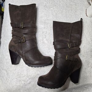 Levity Mid Calf Zip Up Boots Sz 8.5